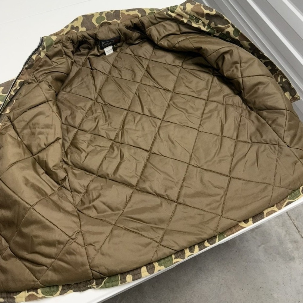 Vintage 70s Camo Hunting sears Jacket Duck Hunter Camouflage Full Zip Field Coat - Picture 5 of 7